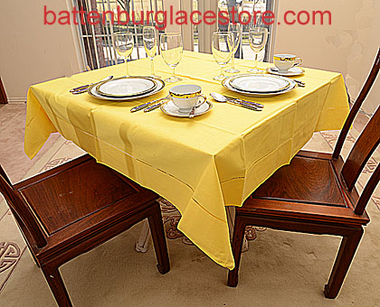 Square Tablecloth.ASPEN GOLD color. 54 inches square - Click Image to Close